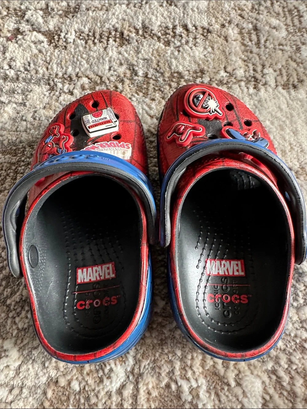 CROCS Kids Red Spider-Man Slip-On Clogs
